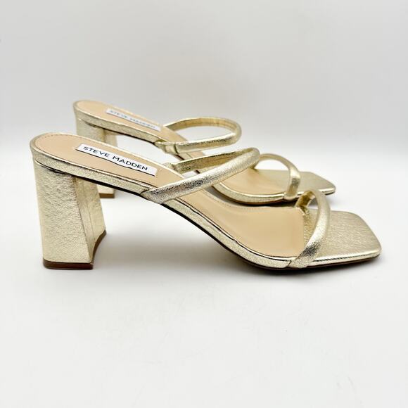 Steve Madden Womens Lilah Heel Sandals US 9M EU 39.5 Gold Metallic NWOB - Picture 4 of 12